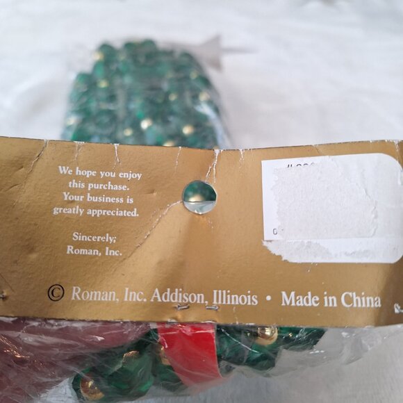 Vintage Roman Inc Garland Hard Plastic Green & Gold Original‎ Packaging - Picture 5 of 6